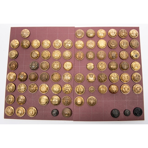 343 - 78 mostly large size post 1881 Infantry officers' buttons, including many QVC and many retaining the... 