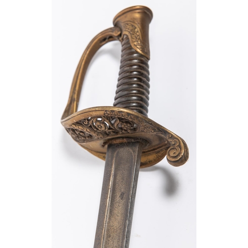 429 - A 19th century French Infantry officer's sword, blade 30