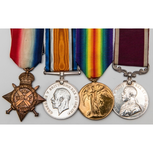 61 - Four: 1914 star (T 18040 SD-Cpl J G Pinnell A.S.C), BWM, Victory (as S. Sjt), Army LS & GC, Geo V mi... 