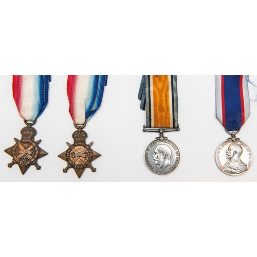 65 - WWI medals: 1914 star (8319 Pte F Carter 1/R Berks R) F; 1914-15 star  (53763 Gnr A.F. Flood R.F.A.)... 