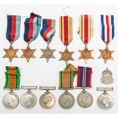 79 - WWII medals (12): 1939-45 Star (3), Africa star (2), F&G star, Defence medal (4), War medal (2). All... 