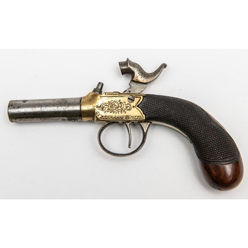 528 - A Birmingham made 180 bore percussion boxlock pocket pistol, 5½