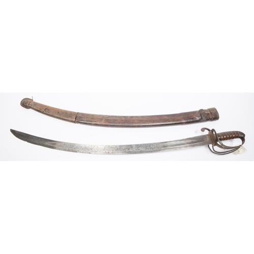 444 - An Indian cavalry troopers sword, curved blade 31