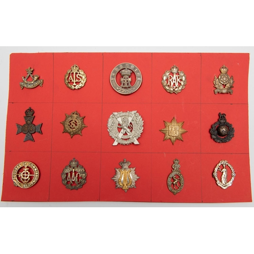 247 - Fifteen mainly military cap badges, including Yorkshire Regt HPC, Ryl Guernsey Militia, Queen Marys ... 