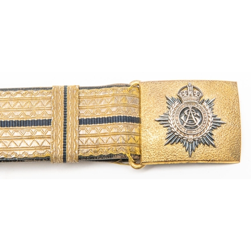 331 - A post 1902 officer's bullion sword belt of the Army Service Corps, with slings and silver and gilt ... 