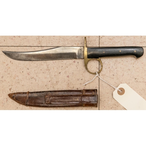 434 - An unusual Victorian Bowie knife, long clipped back blade 6