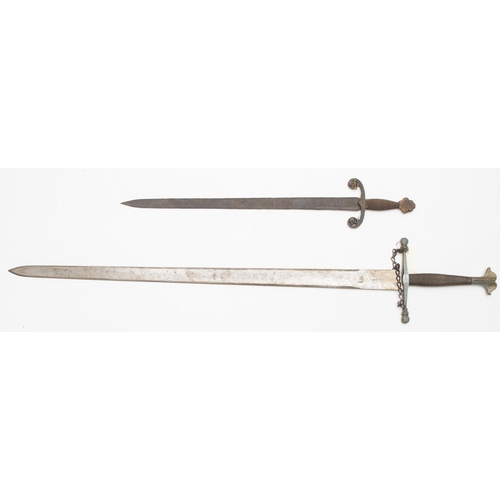 547 - A replica mediaeval sword, DE blade 38