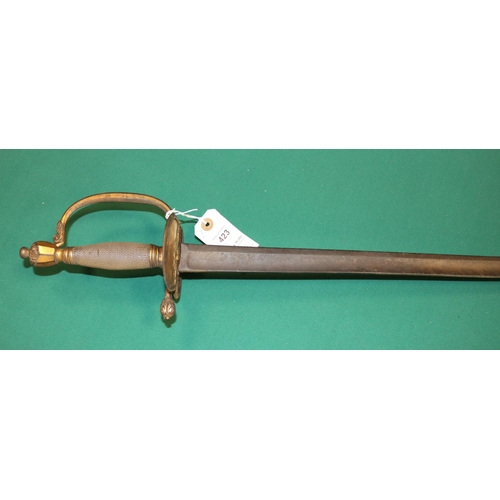 423 - A 1796 Infantry officer's sword, blade 31