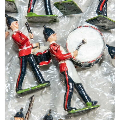 109 - Britains lead 30 piece British Infantry Marching band. Everything looks complete, all have original ... 