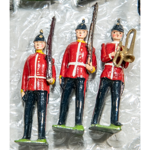 109 - Britains lead 30 piece British Infantry Marching band. Everything looks complete, all have original ... 