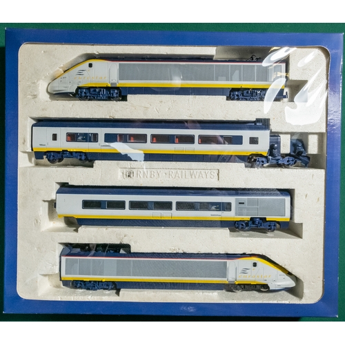 160 - 3 Hornby Ralways '00' gauge Train / Coach Packs. 'Eurostar' (R665). Comprising class 373 powered loc... 