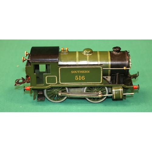 199 - Hornby O gauge No.1 Special 0-4-0 clockwork tank locomotive in lined Southern green livery, RN 516. ... 