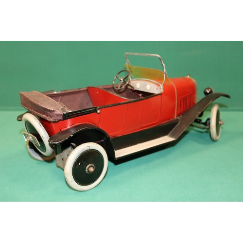 290 - Andre Citroen B2 Torpedo open top tin-plate clockwork car. 38cm in length. These toys were produced ... 