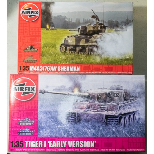 7 - 4x 1:35 scale Airfix Tank model kits. British M3 Stuart 