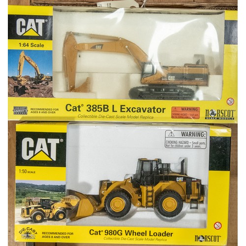 59 - 5 Cat Construction vehicles, Cat 385B L Excavator, Cat 980G Wheel Loader, Cat 924G Versalink Wheel L... 