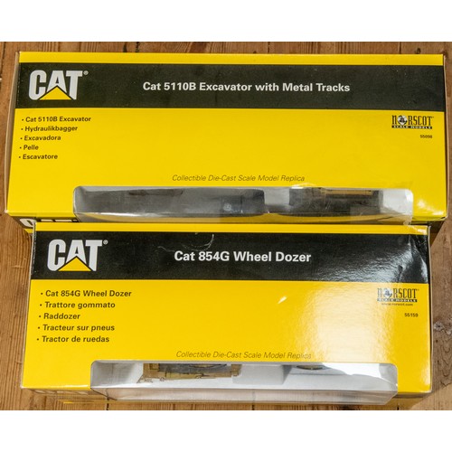 65 - 2 Cat 1:50 scale Construction Vehicles. Cat 854G Wheel Dozed, And a Cat 5110B Excavator with Metal T... 