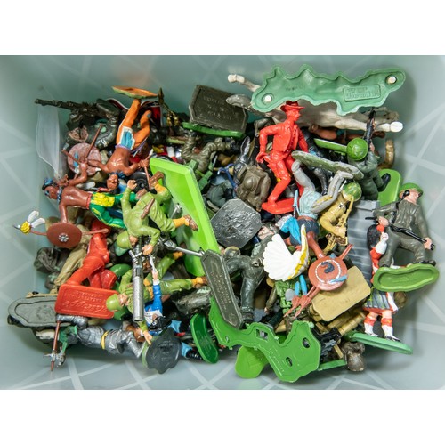 77 - Quantity of mixed Lead and plastic military figures, Mainly by Britains, including Eyes right, Deeta... 