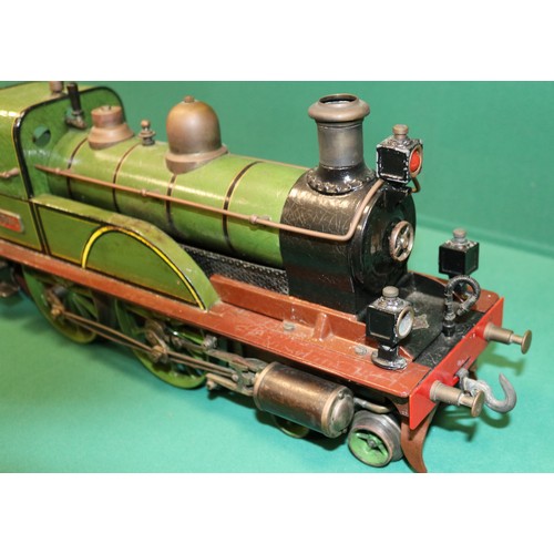 227 - A rare Bing gauge 3 spirit fired GNR 4-4-0 tender locomotive. C.1902 Locomotive 39cm, 6 wheeled tend... 