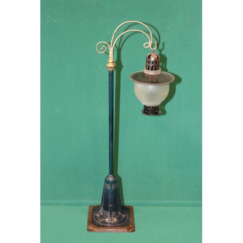 245 - Bing Matching pair of tinplate and metal street lamps, Both finished in dark blue with brown bases. ... 