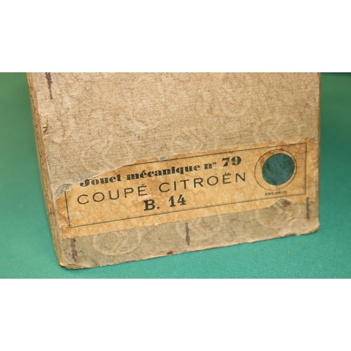 291 - A rare original empty box for an Andre Citroen Jouet Mechanique No.79 Coupe Citroen  B.14, Green. Co... 