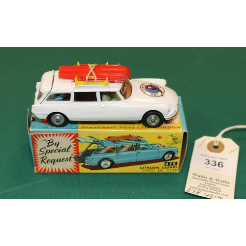 336 - Corgi Toys Citroen Safari Olympic Winter Sports (475). In white with light brown/green interior, 'Co... 