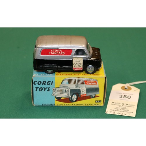 350 - Corgi Toys Bedford 12CWT Van 'Evening Standard' (421). The harder to find example in two tone, silve... 