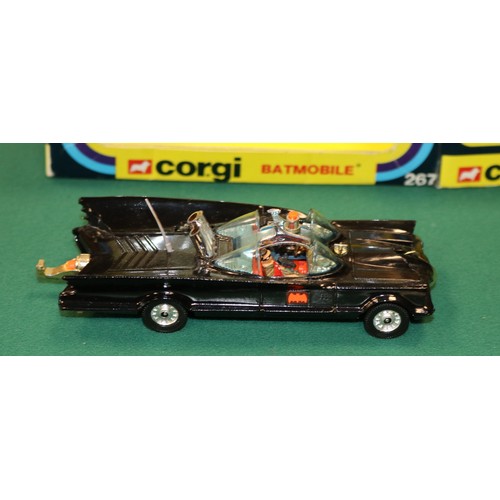 359 - Corgi Toys Batmobile (267). A mid 1970's example with the thinner plastic Whizzwheels fitted, blue p... 