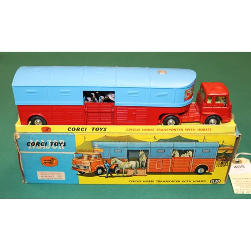 405 - Corgi Major Toys Circus Horse Transporter With Horses (1130). A Bedford TK tractor unit and horse tr... 