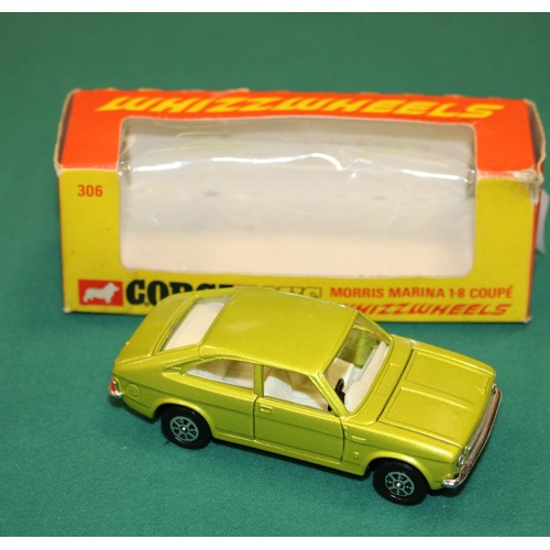 410 - Corgi Whizzwheels Morris Marina 1.8 Coupe (306). An example in metallic lime green with cream interi... 