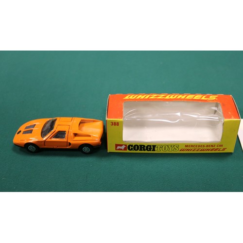 413 - Corgi Toys Whizzwheels Mercedes-Benz CIII (388). In orange with black interior and baseplate. Boxed,... 