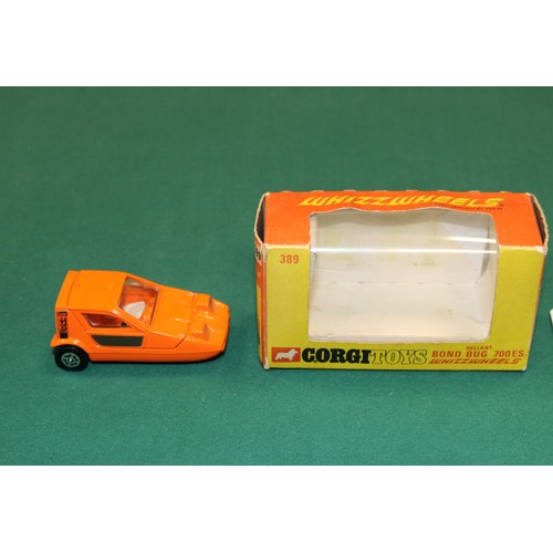 417 - Corgi Whizzwheels Reliant Bond Bug 700ES (389). An example in orange with black door panels and crea... 