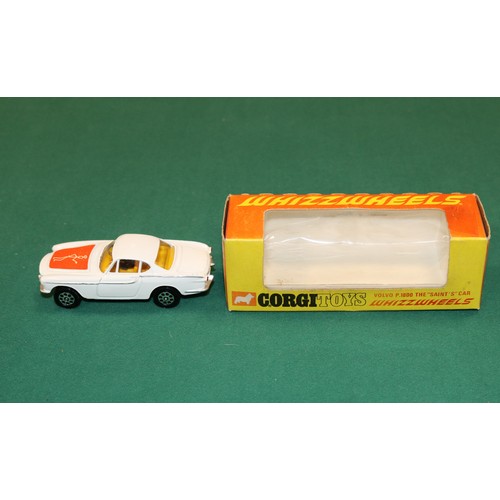 419 - Corgi Toys Whizzwheels Volvo P1800 The 'Saint's' Car (201). In white with red interior and red paper... 