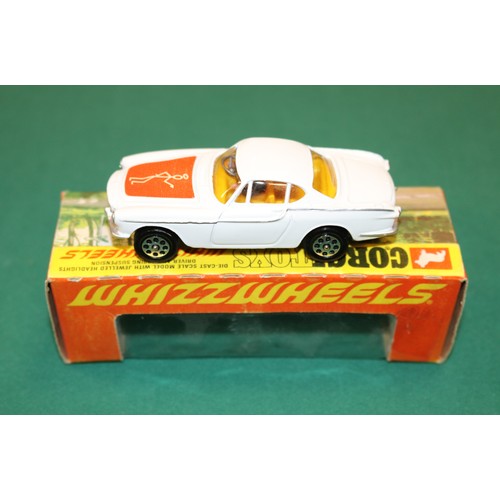 419 - Corgi Toys Whizzwheels Volvo P1800 The 'Saint's' Car (201). In white with red interior and red paper... 