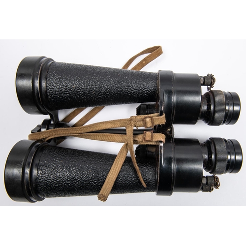 155 - A pair of WWII British military issue binoculars attributed to the Long Range Desert Group, by Barr ... 