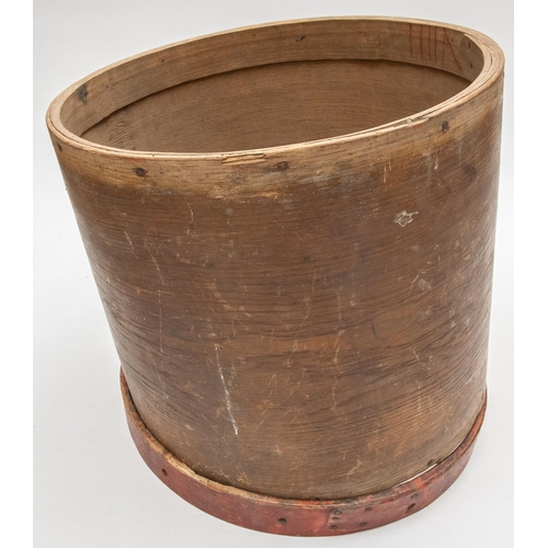 156 - The wooden barrel of a rare Georgian military drum, painted with a crown over a shield bearing GIIIR... 