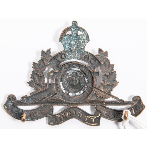 196 - WWI Canadian CEF 13th Brigade Ammunition Column Overseas Field Artillery cap badge, with two replace... 