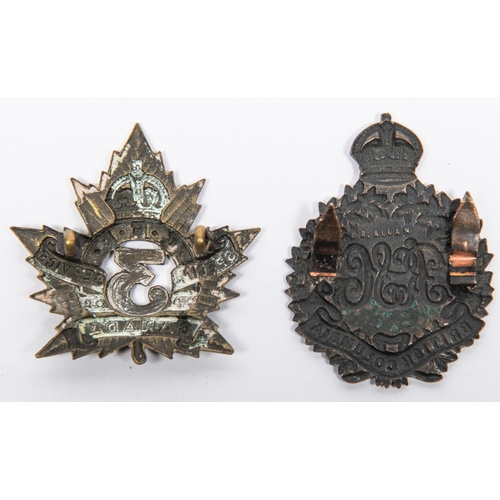 211 - WWI CEF 3rd Special Service Company cap  badge; and 4th Special Service Company cap badge with tangs... 