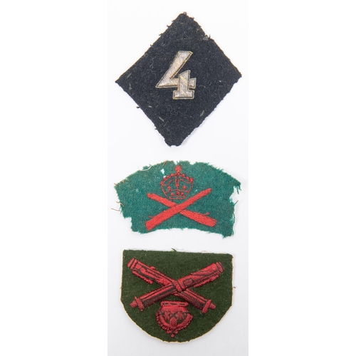 237 - WWI Machine Gun Corps cloth badges, 1 bullion, 4 on felt, 2 x crossed machine guns on green felt, ve... 