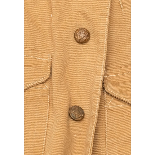 286 - A scarce WW patt OR's khaki service dress jacket, brass GS buttons and Somerset titles, double colla... 