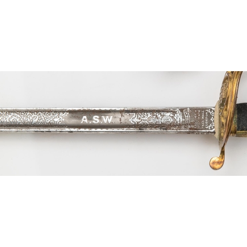 320 - An Edward VII Royal Army Medical Corps officers sword, by Wilkinson, number 40829 (1906), the bladed... 