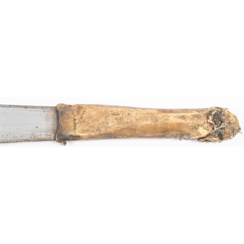 340 - A North African sword, double edged blade 19½