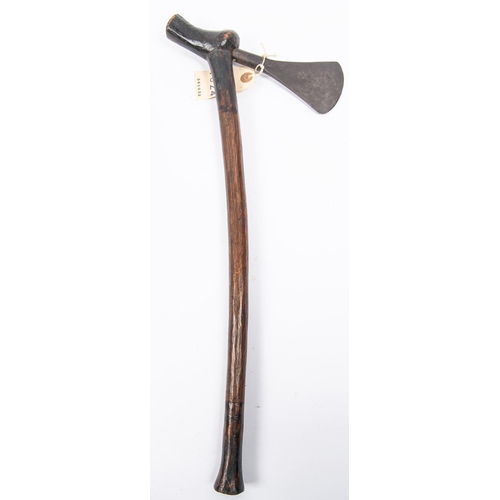 344 - An African axe, with plain tapered head and hardwood haft, 20