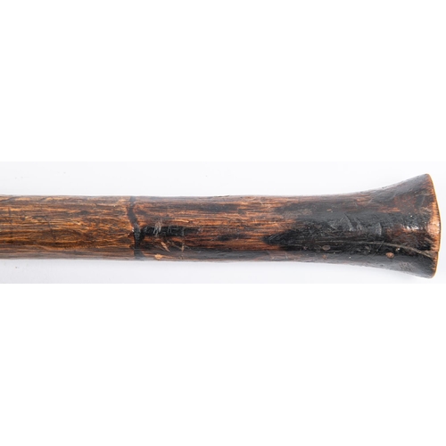 344 - An African axe, with plain tapered head and hardwood haft, 20