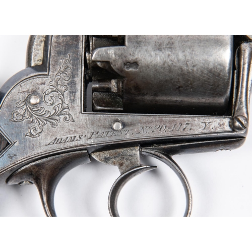 372 - A 5 shot 54 bore Adams Model 1851 self cocking percussion revolver, barrel 6½