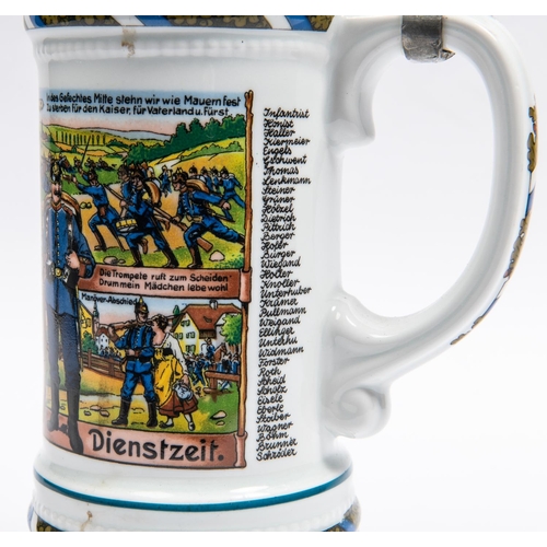 64 - An Imperial German porcelain beerstein, height 13½