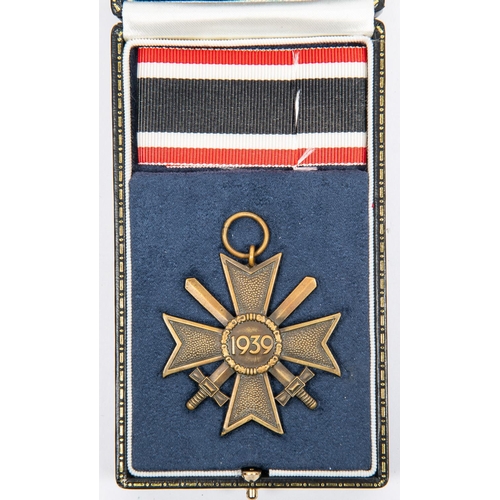 94 - A 1914 Iron Cross 2nd Class, with ribbon; Third Reich War Merit Cross, 2nd class, with maker's mark ... 