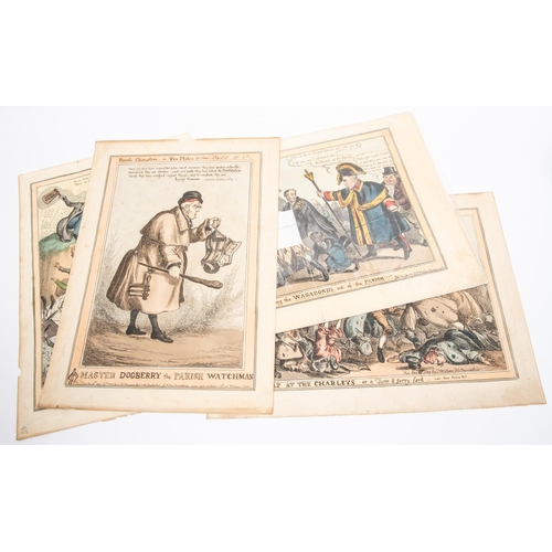 4 - Four early 19th century hand coloured political satirical prints, published by T. McLean, 26 Haymark... 