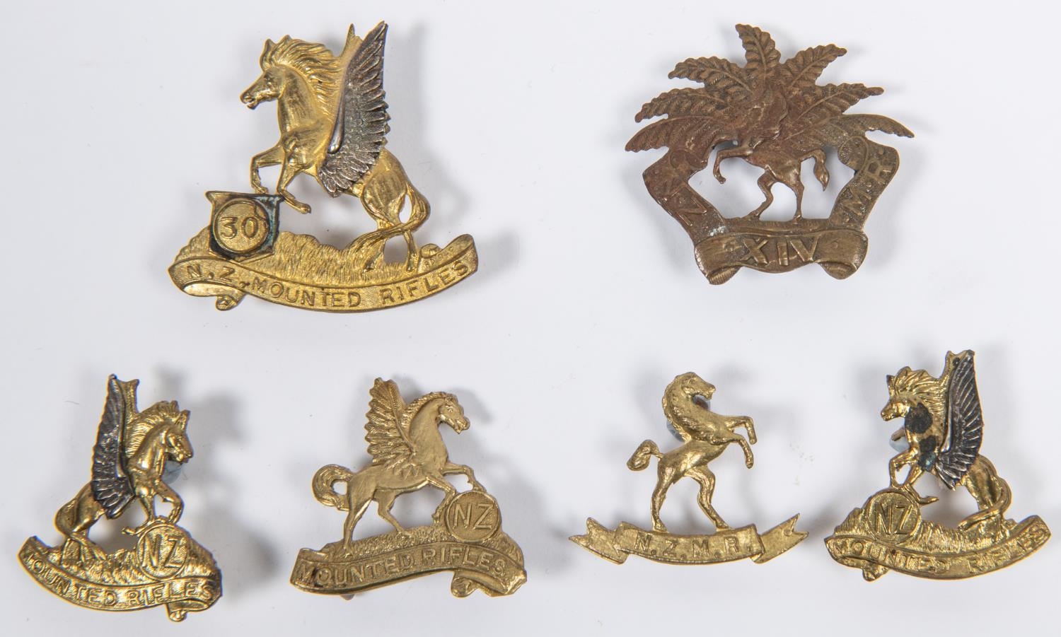 WWI New Zealand Mounted Rifles Reinforcements badges: 14th and 30th cap ...