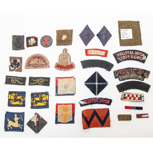 253 - 30 British cloth titles and formation signs, Royal Artillery related. £80-120