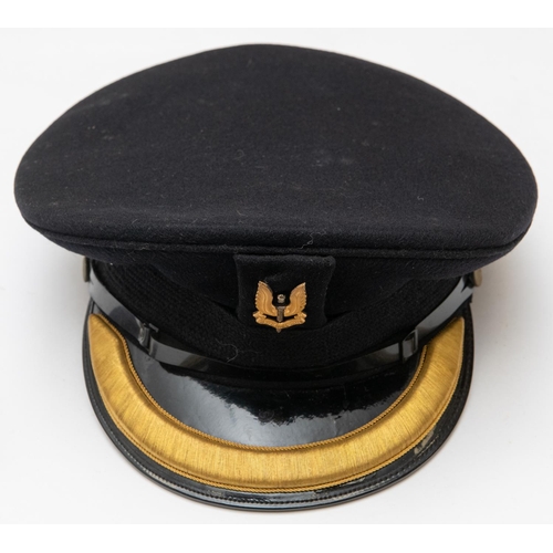 313 - An officer's SAS No 1 peaked dress cap, gilt and silver badge; a WWII RAF officer's FS cap; a Canadi... 